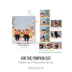 Kin the pimpkin cat amigurumi pattern by O Recuncho de Jei