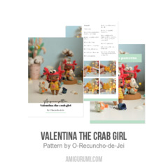 Valentina the crab girl amigurumi pattern by O Recuncho de Jei