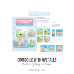 Crocodile with Overalls amigurumi pattern by Hugurumitoys