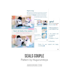 Seals couple amigurumi pattern by Hugurumitoys