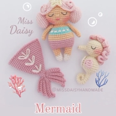 Mermaid Mara and her Seahorse amigurumi pattern by Miss Daisy Handmade