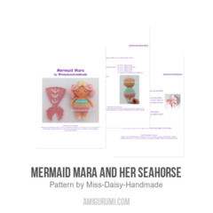 Mermaid Mara and her Seahorse amigurumi pattern by Miss Daisy Handmade