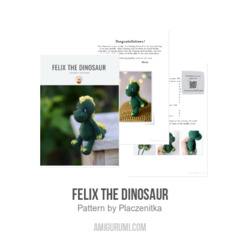 Felix the dinosaur amigurumi pattern by Plączenitka