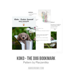 Koko - the dog bookmark amigurumi pattern by Plączenitka