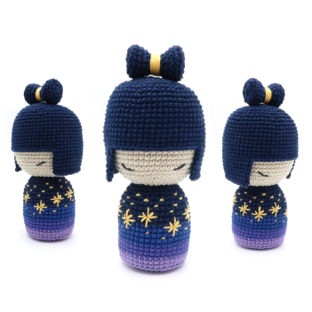 Night Kokeshi Doll amigurumi pattern by RoKiKi