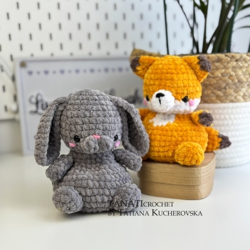 Fox & Bunny with poly pellets amigurumi pattern by TANATIcrochet