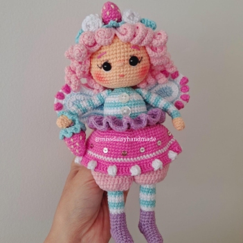 The Strawberry Fairy amigurumi pattern by Miss Daisy Handmade