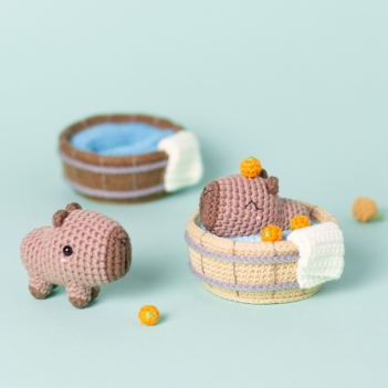 Bathing Baby Capybara amigurumi pattern by Planet Piu