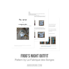 Frog's night outfit amigurumi pattern by La Fabrique des Songes