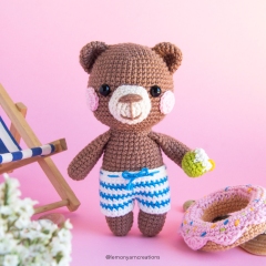 Beau the Bear amigurumi pattern by Lemon Yarn Creations