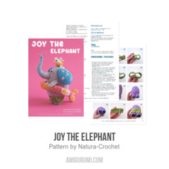 Joy the Elephant amigurumi pattern by Natura Crochet