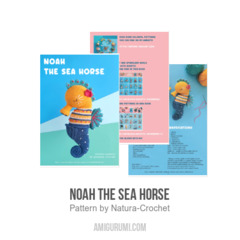 Noah the Sea Horse amigurumi pattern by Natura Crochet