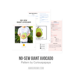 No-Sew Giant Avocado amigurumi pattern by Curiouspapaya