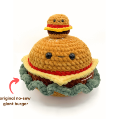 No-Sew Mini Burger amigurumi by Curiouspapaya