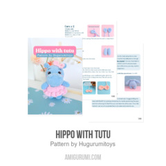 Hippo with tutu amigurumi pattern by Hugurumitoys