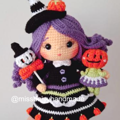 Alina and her Halloween Pumpkins amigurumi pattern by Miss Daisy Handmade