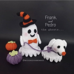 Frank & Pedro the Halloween ghosts amigurumi pattern by Miss Daisy Handmade