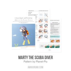 Marty the Scuba Diver amigurumi pattern by Planet Piu