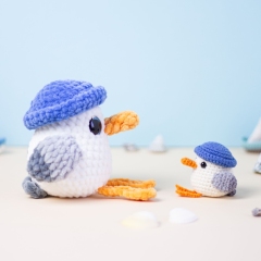 Seagull bird amigurumi pattern by Planet Piu