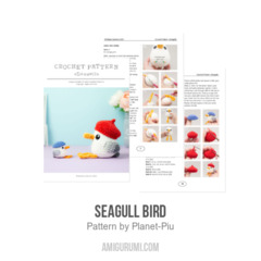 Seagull bird amigurumi pattern by Planet Piu