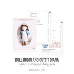Doll Robin and Outfit Diana amigurumi pattern by Schipper Amigurumi