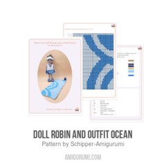 Doll Robin and Outfit Ocean amigurumi pattern by Schipper Amigurumi