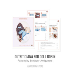 Outfit Diana for doll Robin amigurumi pattern by Schipper Amigurumi