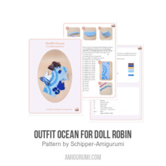 Outfit Ocean for doll Robin amigurumi pattern by Schipper Amigurumi