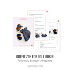 Outfit Zoe for doll Robin amigurumi pattern by Schipper Amigurumi