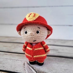 Charlie the Firefighter amigurumi pattern by apinchofcotton