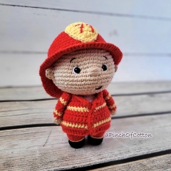 Charlie the Firefighter amigurumi by apinchofcotton
