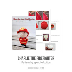 Charlie the Firefighter amigurumi pattern by apinchofcotton