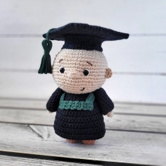 Charlie the Graduate amigurumi pattern by apinchofcotton