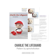 Charlie the Lifeguard amigurumi pattern by apinchofcotton