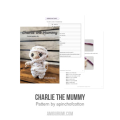 Charlie the Mummy amigurumi pattern by apinchofcotton