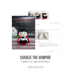 Charlie the Vampire amigurumi pattern by apinchofcotton