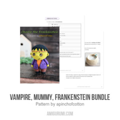 Vampire, Mummy & Frankenstein amigurumi pattern by apinchofcotton