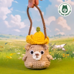 Chubby bear lip balm holder amigurumi pattern by Co Tam Crafts