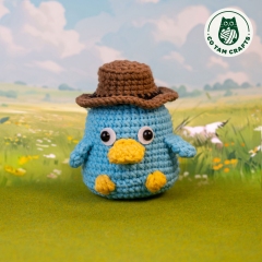 Goofy platypus lip balm holder amigurumi by Co Tam Crafts