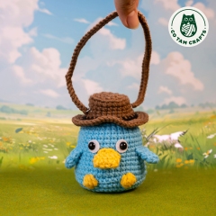 Goofy platypus lip balm holder amigurumi pattern by Co Tam Crafts