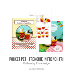 Pocket Pet - Frenchie in French Fri amigurumi pattern by Emi Kanesada (Enna Design)