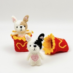 Pocket Pet - Frenchie in French Fri amigurumi by Emi Kanesada (Enna Design)