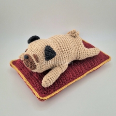 No-Sew Sleeping Pug amigurumi pattern by StuffTheBody