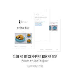 Curled Up Sleeping Boxer Dog amigurumi pattern by StuffTheBody