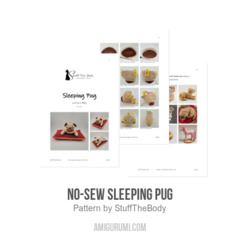 No-Sew Sleeping Pug amigurumi pattern by StuffTheBody