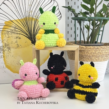 Pack 4 insects with poly pellets amigurumi pattern by TANATIcrochet