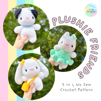 Plushie Friends, 3 in 1 Animals amigurumi pattern by Lex in Stitches