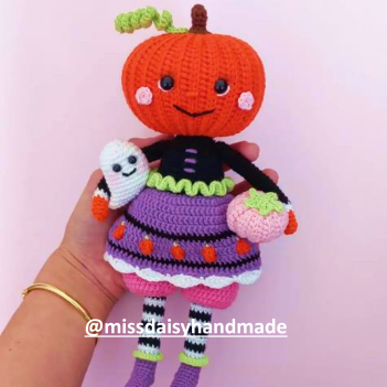 Agata the Halloween Pumpkin Doll amigurumi pattern by Miss Daisy Handmade
