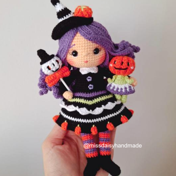 Alina and her Halloween Pumpkins amigurumi pattern by Miss Daisy Handmade