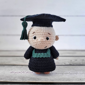Charlie the Graduate amigurumi pattern by apinchofcotton